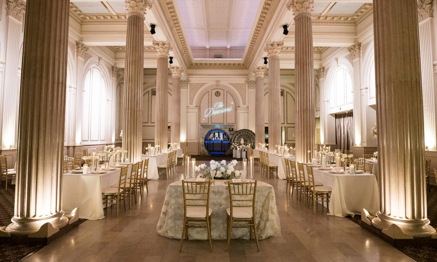 The Treasury on the Plaza arranged for a wedding reception